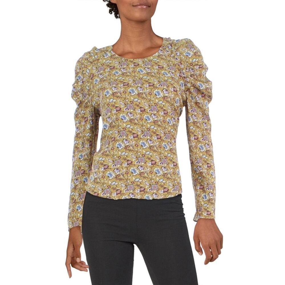 Rebecca Minkoff Womens Floral Print Boatneck Pullover Top